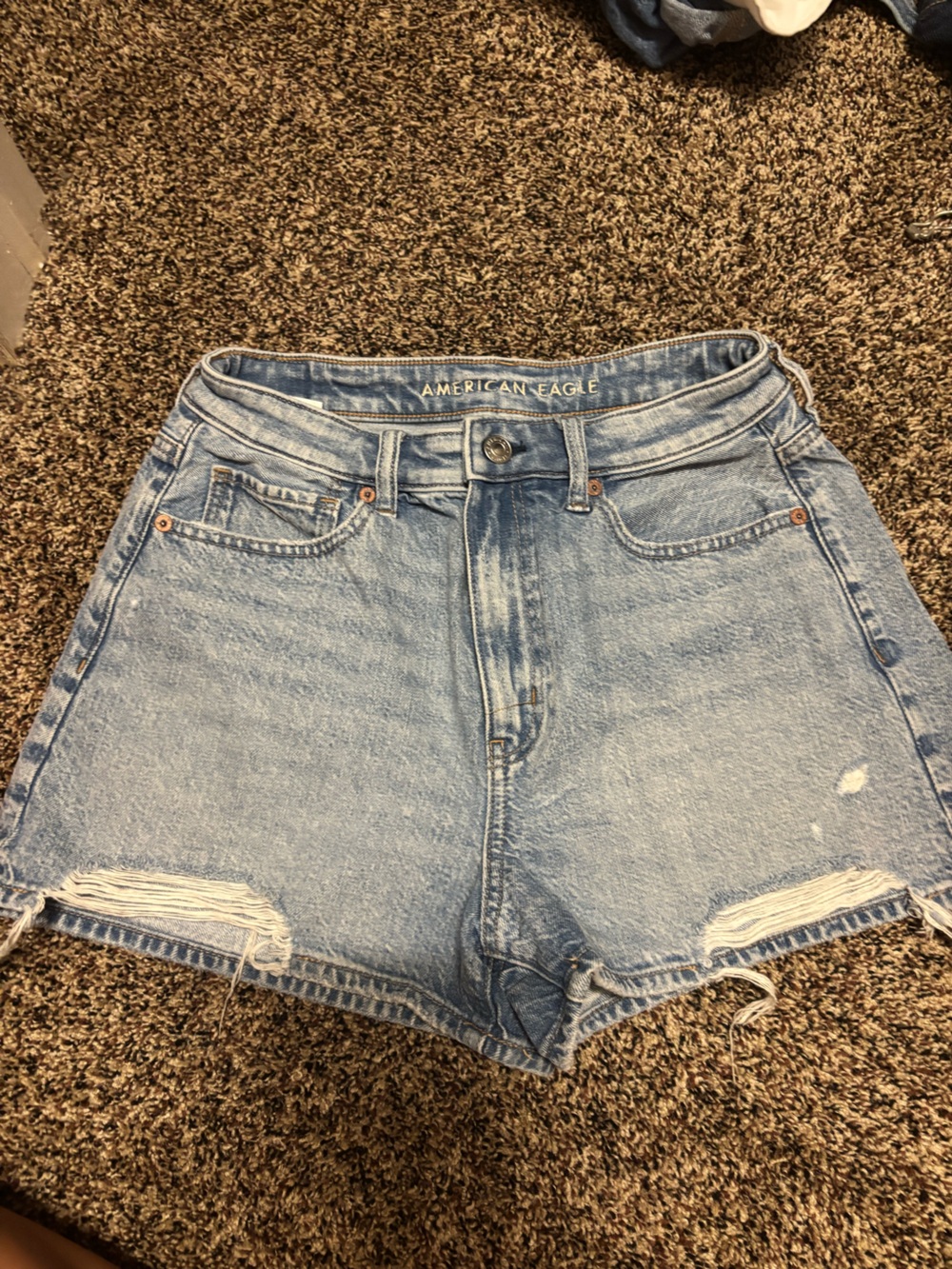 American Eagle Outfitters Light Wash Distressed Jean Shorts
